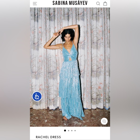 Sabina Musayev Rachel Dress in Blue Topaz - Picture 1 of 5